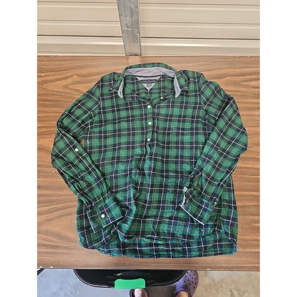 Tommy Hilfiger Women Green Long Sleeve Button-Down Shirt M - Picture 1 of 5